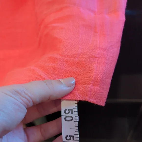 J Crew Hyacinth V-neck Dress Ramie Coral Pink size XL - Picture 10 of 11